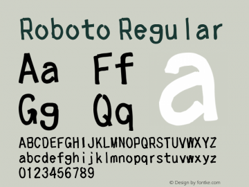 Roboto Regular Version 1.00 August 23, 2015, initial release Font Sample