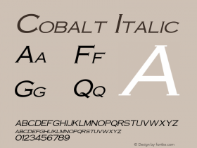 CobaltItalic 1.0 Mon Jul 26 18:42:15 1993 {DfLp-URBC-66E7-7FBL-FXFA} Font Sample