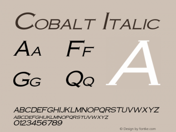 CobaltItalic 1.0 Mon Jul 26 18:42:15 1993 {DfLp-URBC-66E7-7FBL-FXFA} Font Sample