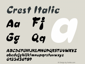 CrestItalic Altsys Fontographer 4.1 1/27/95 {DfLp-URBC-66E7-7FBL-FXFA}图片样张