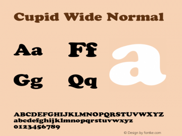 CupidWideNormal Altsys Fontographer 4.1 12/20/94 {DfLp-URBC-66E7-7FBL-FXFA} Font Sample