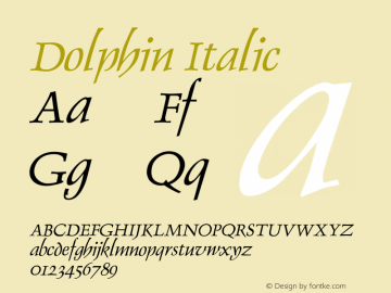 DolphinItalic 1.0 Mon Jul 26 22:48:31 1993 {DfLp-URBC-66E7-7FBL-FXFA} Font Sample