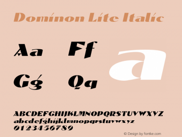 DominonLiteItalic Altsys Fontographer 4.1 12/28/94 {DfLp-URBC-66E7-7FBL-FXFA}图片样张