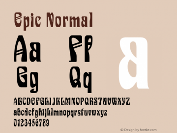 EpicNormal 1.0 Wed Jul 28 09:56:27 1993 {DfLp-URBC-66E7-7FBL-FXFA} Font Sample