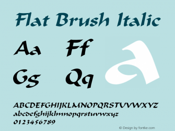 FlatBrushItalic Altsys Fontographer 4.1 2/1/95 {DfLp-URBC-66E7-7FBL-FXFA}图片样张