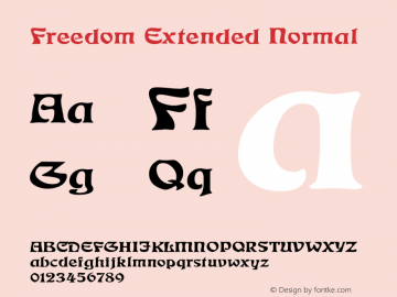 FreedomExtendedNormal Altsys Fontographer 4.1 1/4/95 {DfLp-URBC-66E7-7FBL-FXFA}图片样张