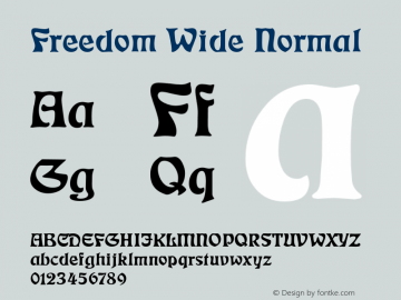 FreedomWideNormal Altsys Fontographer 4.1 2/1/95 {DfLp-URBC-66E7-7FBL-FXFA} Font Sample