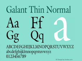 GalantThinNormal Altsys Fontographer 4.1 1/4/95 {DfLp-URBC-66E7-7FBL-FXFA}图片样张