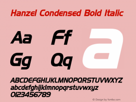 HanzelCondensedBoldItalic 1.0 Wed Jul 28 16:02:29 1993 {DfLp-URBC-66E7-7FBL-FXFA} Font Sample