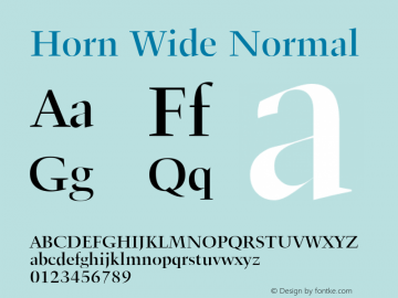 HornWideNormal 1.0 Wed Jul 28 16:43:48 1993 {DfLp-URBC-66E7-7FBL-FXFA} Font Sample