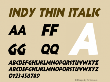 IndyThinItalic 1.0 Wed Jul 28 17:01:11 1993 {DfLp-URBC-66E7-7FBL-FXFA} Font Sample