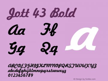 Jott 43 Bold Version 1.000;PS 001.001;hotconv 1.0.38 {DfLp-URBC-66E7-7FBL-FXFA}图片样张