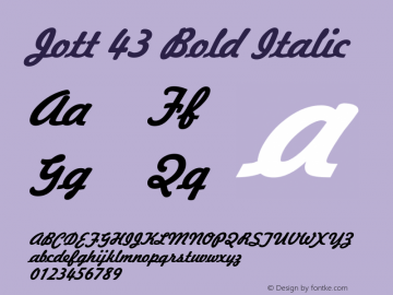 Jott43 Bold Italic Version 1.000;PS 001.001;hotconv 1.0.38 {DfLp-URBC-66E7-7FBL-FXFA}图片样张
