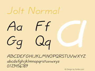 JoltNormal Altsys Fontographer 4.1 1/5/95 {DfLp-URBC-66E7-7FBL-FXFA} Font Sample