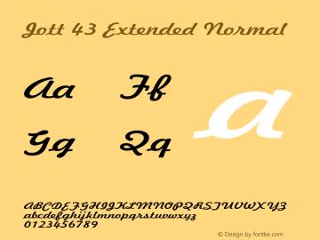 Jott43ExtendedNormal Altsys Fontographer 4.1 1/7/95 {DfLp-URBC-66E7-7FBL-FXFA} Font Sample