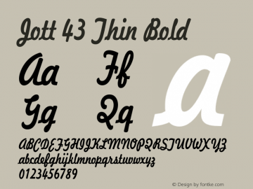 Jott43ThinBold Altsys Fontographer 4.1 1/7/95 {DfLp-URBC-66E7-7FBL-FXFA} Font Sample