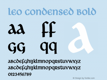 LeoCondensedBold Altsys Fontographer 4.1 1/8/95 {DfLp-URBC-66E7-7FBL-FXFA} Font Sample