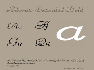 LiberateExtendedBold Altsys Fontographer 4.1 1/8/95 {DfLp-URBC-66E7-7FBL-FXFA} Font Sample