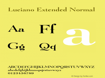 LucianoExtendedNormal Altsys Fontographer 4.1 1/8/95 {DfLp-URBC-66E7-7FBL-FXFA} Font Sample