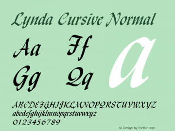 LyndaCursiveNormal Altsys Fontographer 4.1 1/8/95 {DfLp-URBC-66E7-7FBL-FXFA} Font Sample