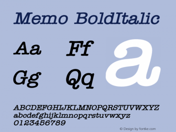 MemoBoldItalic Altsys Fontographer 4.1 1/8/95 {DfLp-URBC-66E7-7FBL-FXFA}图片样张