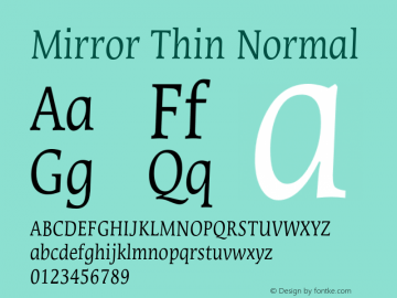 MirrorThinNormal Altsys Fontographer 4.1 1/8/95 {DfLp-URBC-66E7-7FBL-FXFA}图片样张
