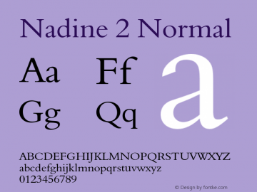 Nadine2Normal Altsys Fontographer 4.1 1/9/95 {DfLp-URBC-66E7-7FBL-FXFA} Font Sample