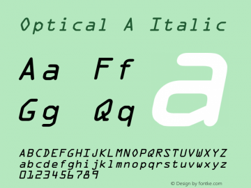OpticalAItalic Altsys Fontographer 4.1 1/9/95 {DfLp-URBC-66E7-7FBL-FXFA}图片样张