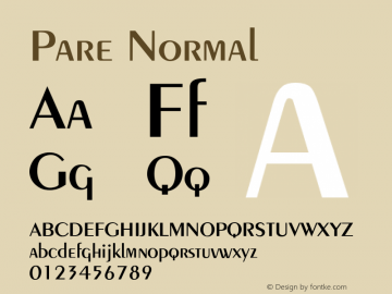 PareNormal Altsys Fontographer 4.1 1/9/95 {DfLp-URBC-66E7-7FBL-FXFA} Font Sample