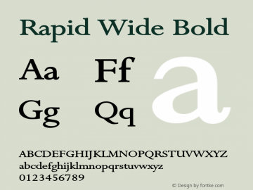 RapidWideBold Altsys Fontographer 4.1 1/9/95 {DfLp-URBC-66E7-7FBL-FXFA} Font Sample