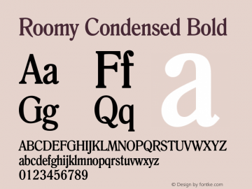 RoomyCondensedBold Altsys Fontographer 4.1 1/9/95 {DfLp-URBC-66E7-7FBL-FXFA} Font Sample