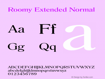RoomyExtendedNormal Altsys Fontographer 4.1 1/9/95 {DfLp-URBC-66E7-7FBL-FXFA}图片样张