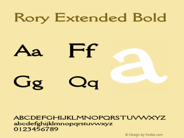 RoryExtendedBold Altsys Fontographer 4.1 1/9/95 {DfLp-URBC-66E7-7FBL-FXFA}图片样张