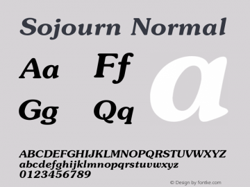 SojournNormal Altsys Fontographer 4.1 12/22/94 {DfLp-URBC-66E7-7FBL-FXFA} Font Sample