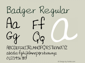 Badger Altsys Metamorphosis:4/17/95 {DfLp-URBC-66E7-7FBL-FXFA} Font Sample