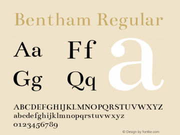 Bentham Regular Version 002.000 Font Sample
