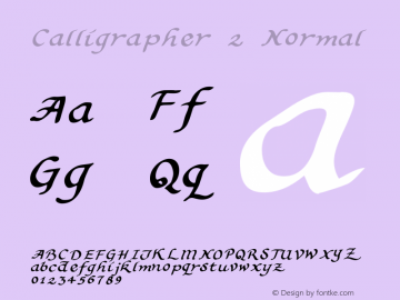Calligrapher2Normal Macromedia Fontographer 4.1 5/31/96 {DfLp-URBC-66E7-7FBL-FXFA} Font Sample