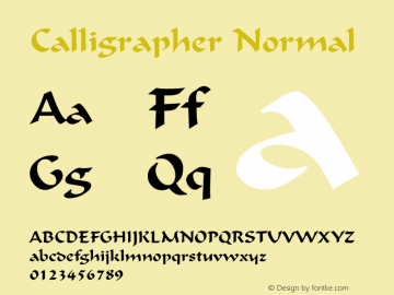 CalligrapherNormal Altsys Fontographer 4.1 5/24/96 {DfLp-URBC-66E7-7FBL-FXFA}图片样张