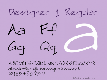 Designer1 Macromedia Fontographer 4.1 5/20/96 {DfLp-URBC-66E7-7FBL-FXFA} Font Sample