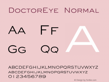 DoctorEyeNormal Altsys Fontographer 4.1 5/24/96 {DfLp-URBC-66E7-7FBL-FXFA} Font Sample