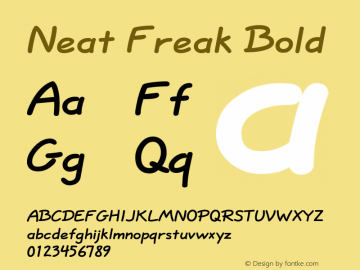 NeatFreakBold Altsys Fontographer 4.1 5/24/96 {DfLp-URBC-66E7-7FBL-FXFA} Font Sample