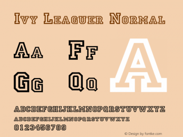 IvyLeaguerNormal Altsys Fontographer 4.1 5/24/96 {DfLp-URBC-66E7-7FBL-FXFA} Font Sample