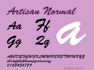 ArtisanNormal Altsys Fontographer 3.3-J99.3.4 {DfLp-URBC-66E7-7FBL-FXFA} Font Sample