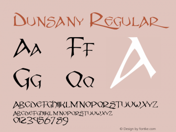 Dunsany Regular Altsys Fontographer 4.0.3 12/4/97 Font Sample