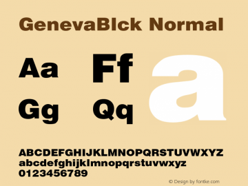 GenevaBlckNormal Altsys Fontographer 3.3-J99.3.5 {DfLp-URBC-66E7-7FBL-FXFA} Font Sample