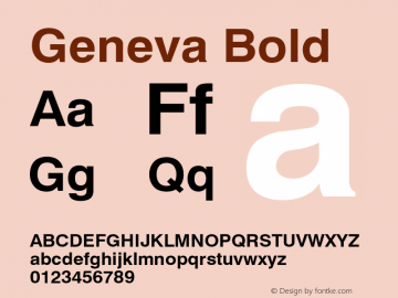 GenevaBold Font Version 2.6; Converter Version 1.10 {DfLp-URBC-66E7-7FBL-FXFA} Font Sample