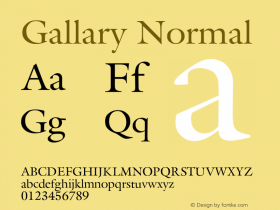 GallaryNormal Version 1.000;PS 001.001;hotconv 1.0.38 {DfLp-URBC-66E7-7FBL-FXFA} Font Sample