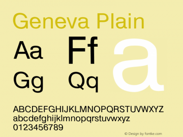 GenevaPlain Font Version 2.6; Converter Version 1.10 {DfLp-URBC-66E7-7FBL-FXFA} Font Sample