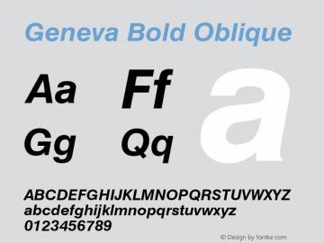 GenevaBoldOblique Font Version 2.6; Converter Version 1.10 {DfLp-URBC-66E7-7FBL-FXFA}图片样张