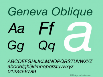 GenevaOblique Font Version 2.6; Converter Version 1.10 {DfLp-URBC-66E7-7FBL-FXFA}图片样张